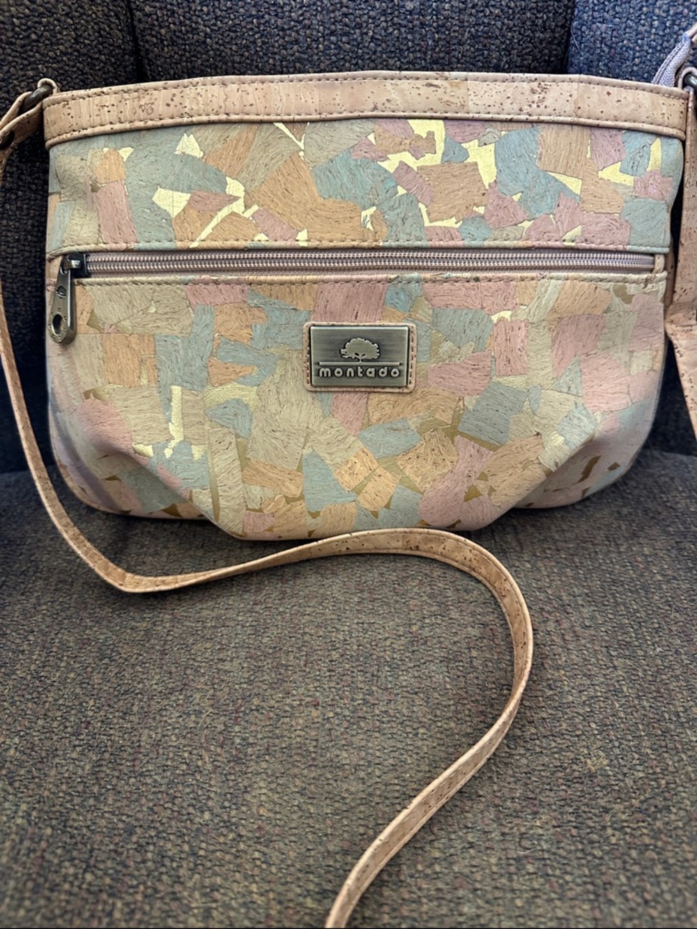 Pastel Patchwork Crossbody Cork Bag - Montado